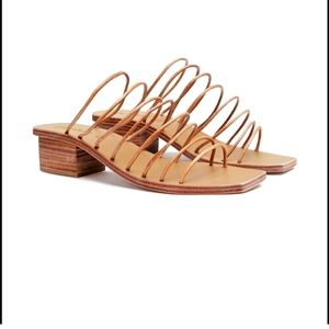 St Agni Ines Leather Heeled Sandal Size 40